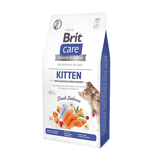 Brit Care Gentle Digestion & Strong Immunity Somonlu Tahılsız Yavru Kedi Maması 7 kg