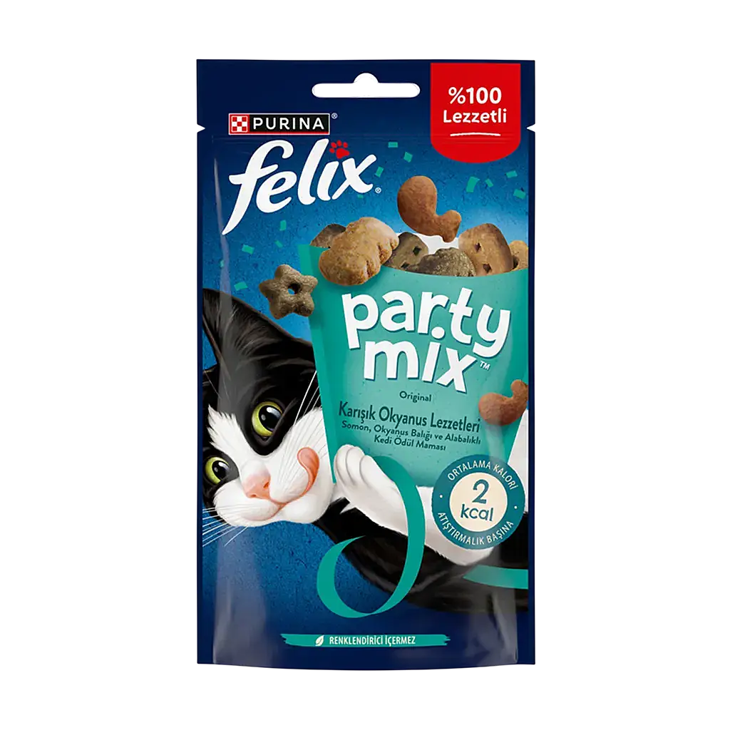 Felix Party Mix Original Karışık Okyanus Lezzetleri Kedi Ödül Maması 60 gr - 1