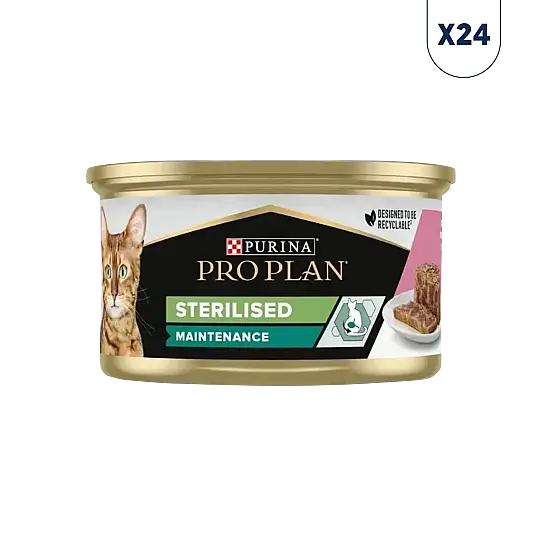 Pro Plan Somonlu ve Ton Balıklı Kısırlaştırılmış Kedi Konservesi 85 gr 24'lü