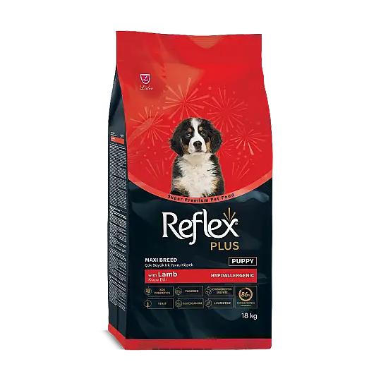 Reflex Plus Büyük Irk Kuzulu ve Pirinçli Yavru Köpek Maması 18 kg
