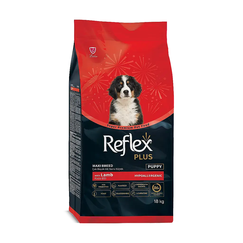 Reflex Plus Büyük Irk Kuzulu ve Pirinçli Yavru Köpek Maması 18 kg - 1