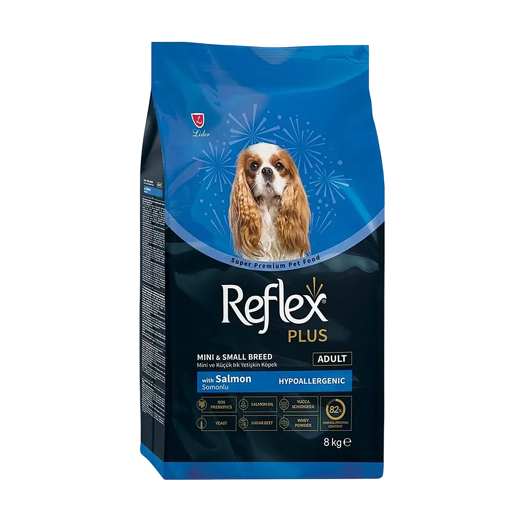 Reflex Plus Mini ve Küçük Irk Somonlu Yetişkin Köpek Maması 8 kg - 1