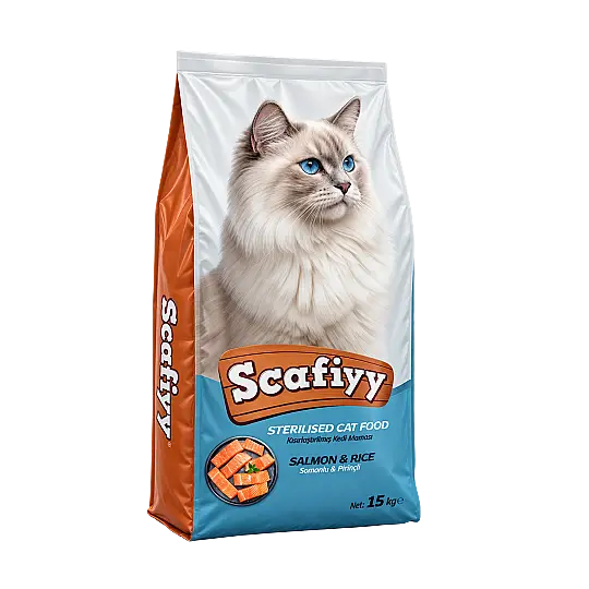 Scafiyy Somonlu Kısırlaştırılmış Yetişkin Kedi Maması 15 kg