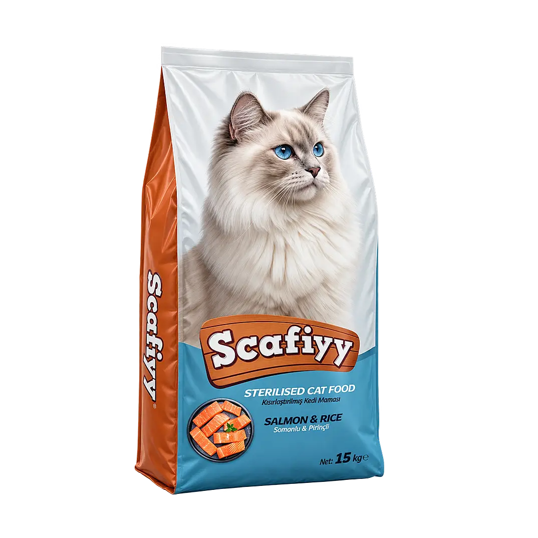 Scafiyy Somonlu Kısırlaştırılmış Yetişkin Kedi Maması 15 kg - 1