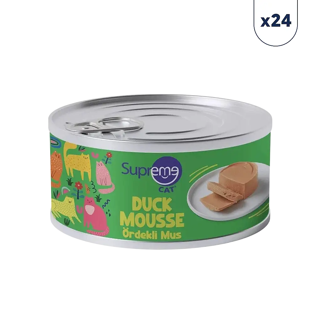 Supreme Cat Mousse Ördekli Kedi Konservesi 85 gr 24'lü - 1