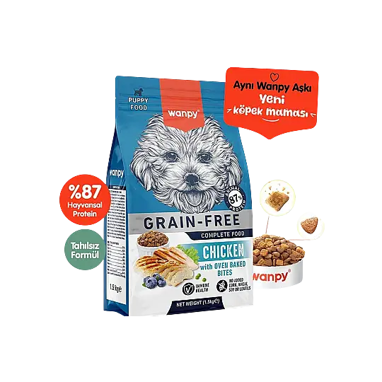 Wanpy Tavuklu Tahılsız Yavru Köpek Maması 1.5 kg